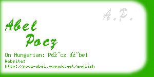 abel pocz business card